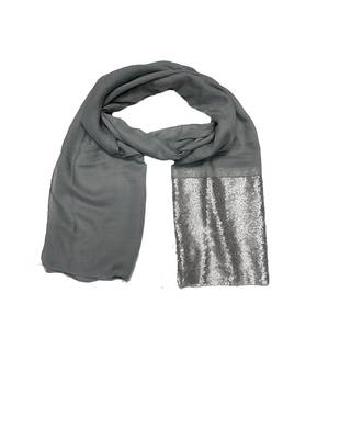Cotton  Sequence Design Scarf ( Light Grey Size 75 x 185 CM ) 3