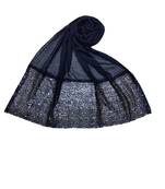 Cotton  Sequence Design Stole ( Dark Blue Size 75 x 185 CM )