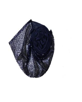 Cotton  Sequence Design Stole ( Dark Blue Size 75 x 185 CM ) 2