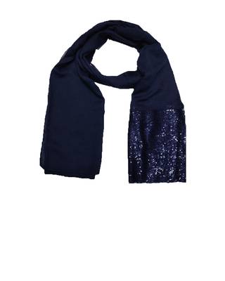 Cotton  Sequence Design Stole ( Dark Blue Size 75 x 185 CM ) 3