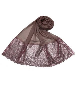 Cotton  Sequence Design Stole ( PurpleSize 75 x 185 CM ) 1