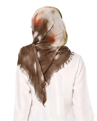 Cotton TIEDYE Scarf ( Dark Brown Size 75 x 185 CM ) 3