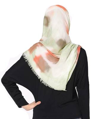 Cotton TIEDYE Scarf ( Light Green Size 75 x 185 CM ) 3