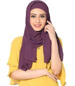 Malaysian Chiffon Scarf ( Dark PurpleSize 75 x 185 CM )