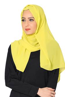 Malaysian Chiffon Scarf( Fluorescent Green Size 75 x 185 CM )