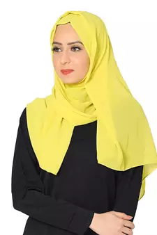 Malaysian Chiffon Scarf( Fluorescent Green Size 75 x 185 CM )