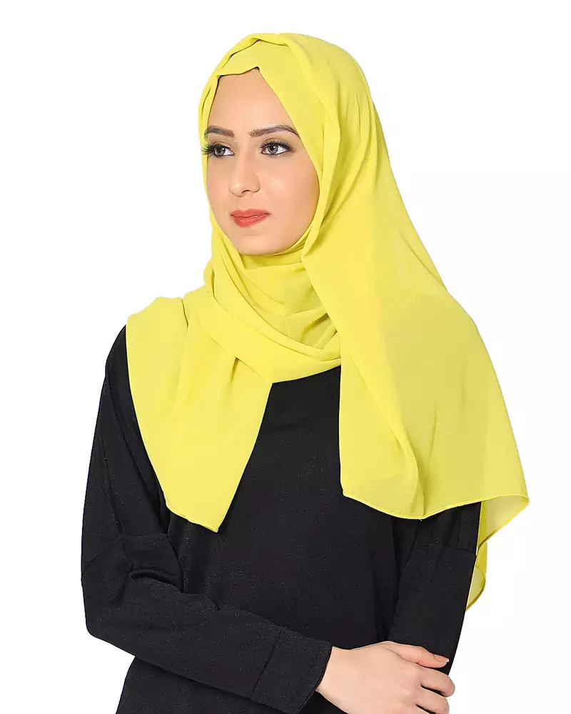 Malaysian Chiffon Scarf( Fluorescent Green Size 75 x 185 CM )
