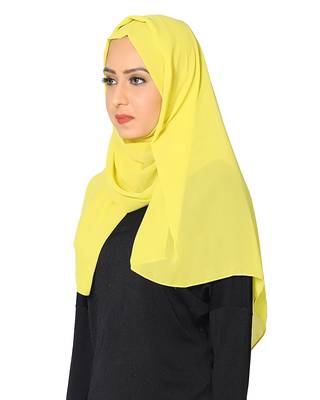 Malaysian Chiffon Scarf( Fluorescent Green Size 75 x 185 CM ) 2