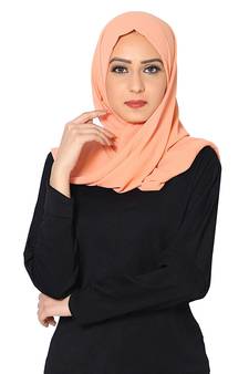 Malaysian Chiffon Scarf ( Light Orange Size 75 x 185 CM )