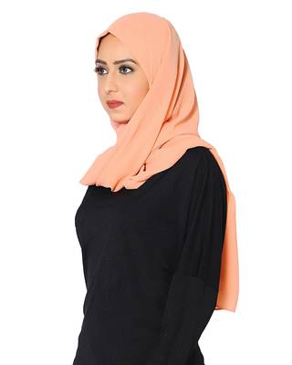 Malaysian Chiffon Scarf ( Light Orange Size 75 x 185 CM ) 2