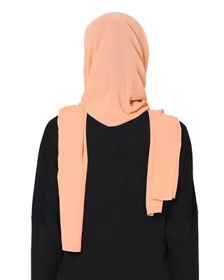Malaysian Chiffon Scarf ( Light Orange Size 75 x 185 CM ) 3