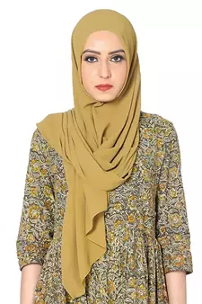 Malaysian Chiffon Scarf ( Brown Size 75 x 185 CM )