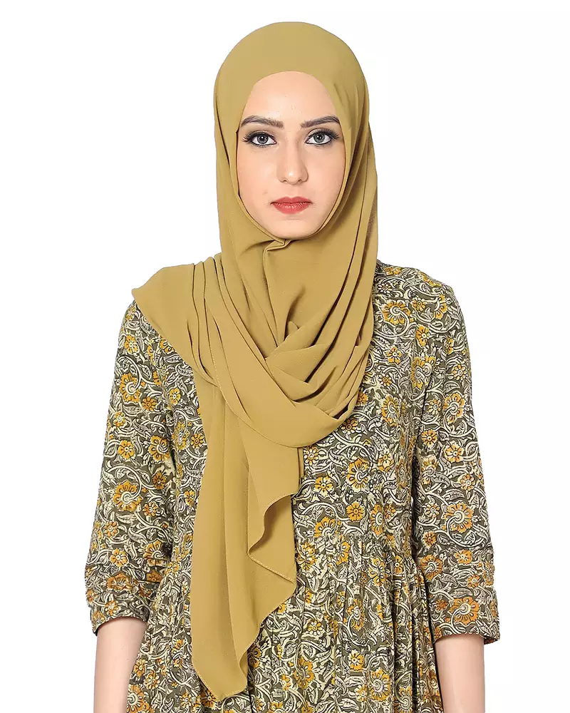 Malaysian Chiffon Scarf ( Brown Size 75 x 185 CM )