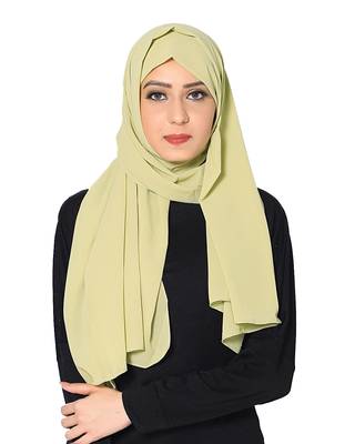 Malaysian Chiffon Scarf ( Light Green Size 75 x 185 CM ) 1