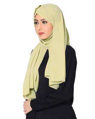 Malaysian Chiffon Scarf ( Light Green Size 75 x 185 CM ) 2