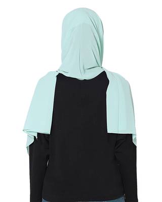 Malaysian Chiffon Scarf ( Sea Blue Size 75 x 185 CM ) 3