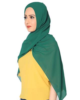 Chiffon Scarf ( Dark Green Size 75 x 185 CM ) 2