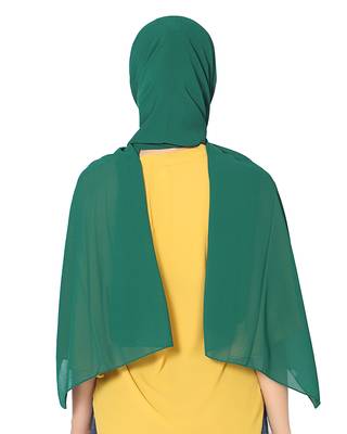 Chiffon Scarf ( Dark Green Size 75 x 185 CM ) 3