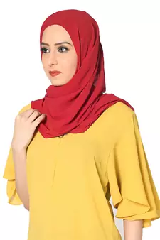Malaysian Chiffon Scarf( Dark Maroon Size 75 x 185 CM )