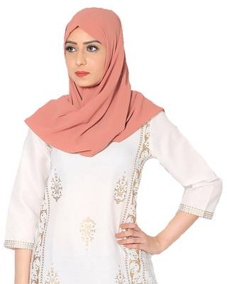 Malaysian Chiffon Scarf ( Light Maroon Size 75 x 185 CM ) 1