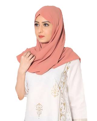 Malaysian Chiffon Scarf ( Light Maroon Size 75 x 185 CM ) 2