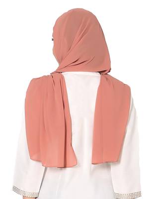 Malaysian Chiffon Scarf ( Light Maroon Size 75 x 185 CM ) 3