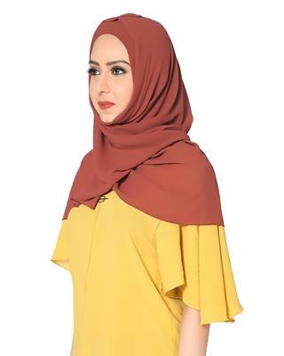 Plain Malaysian Chiffon Scarf ( Maroon Size 75 x 185 CM ) 1