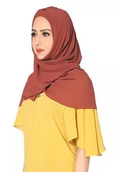 Plain Malaysian Chiffon Scarf ( Maroon Size 75 x 185 CM )
