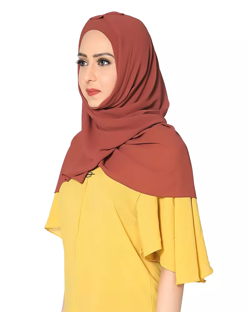 Plain Malaysian Chiffon Scarf ( Maroon Size 75 x 185 CM )
