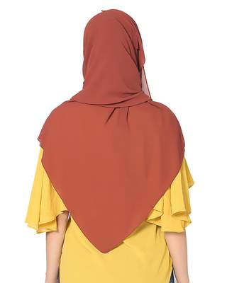 Plain Malaysian Chiffon Scarf ( Maroon Size 75 x 185 CM ) 3