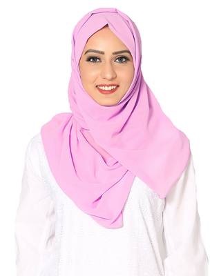 Plain Malaysian Chiffon Scarf ( PurpleSize 75 x 185 CM ) 1