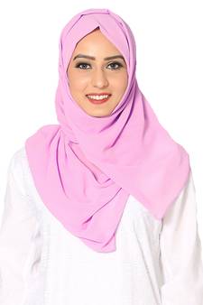 Plain Malaysian Chiffon Scarf ( PurpleSize 75 x 185 CM )