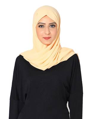Plain Malaysian Chiffon Scarf ( Cream Size 75 x 185 CM ) 1