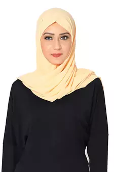 Plain Malaysian Chiffon Scarf ( Cream Size 75 x 185 CM )