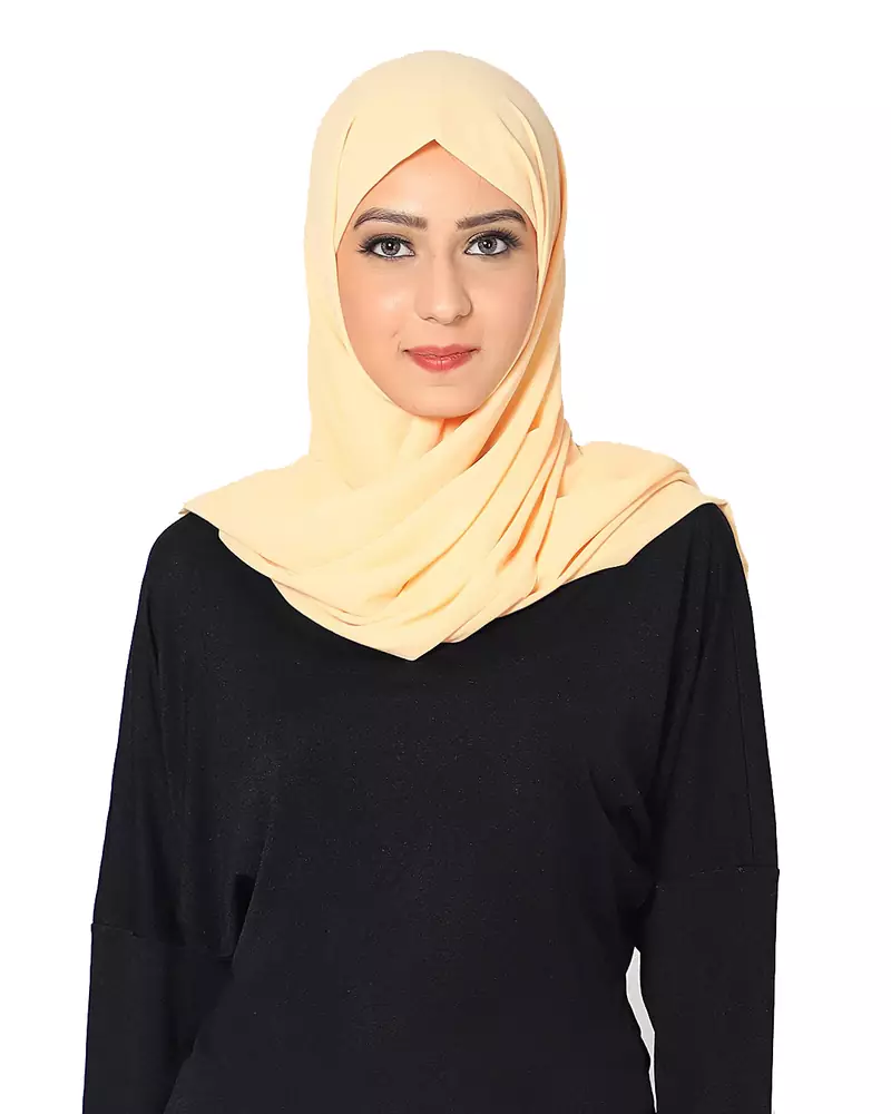 Plain Malaysian Chiffon Scarf ( Cream Size 75 x 185 CM )
