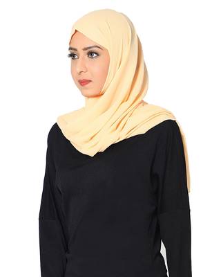 Plain Malaysian Chiffon Scarf ( Cream Size 75 x 185 CM ) 2