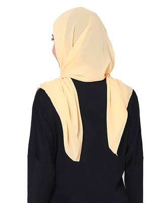 Plain Malaysian Chiffon Scarf ( Cream Size 75 x 185 CM ) 3