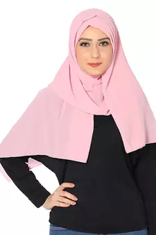 Plain Malaysian Chiffon Scarf ( Pink Size 75 x 185 CM )