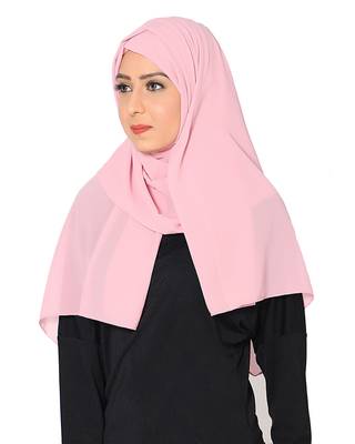 Plain Malaysian Chiffon Scarf ( Pink Size 75 x 185 CM ) 2