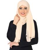 Plain Malaysian Chiffon Scarf( Light Cream Size 75 x 185 CM )