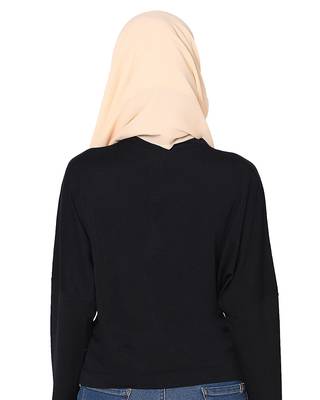 Plain Malaysian Chiffon Scarf( Light Cream Size 75 x 185 CM ) 3