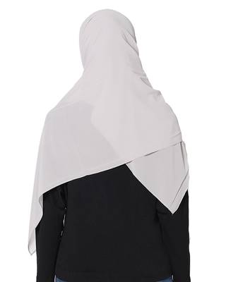 Plain Malaysian Chiffon Scarf( Light Grey Size 75 x 185 CM ) 3
