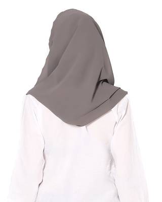 Plain Malaysian Chiffon Scarf ( Dark Grey Size 75 x 185 CM ) 3