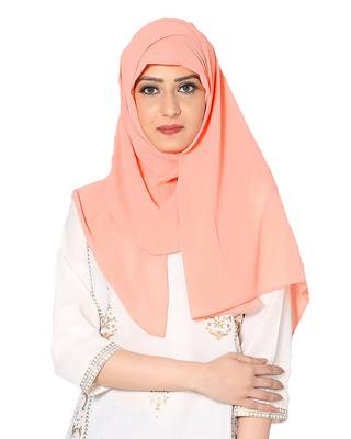 Plain Malaysian Chiffon Scarf ( Orange Size 75 x 185 CM ) 1