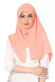 Plain Malaysian Chiffon Scarf ( Orange Size 75 x 185 CM )