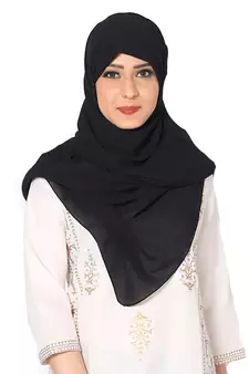 Plain Malaysian Chiffon Scarf ( Black Size 75 x 185 CM )