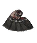 Cotton Flower and Border Printed Scarf ( Coffee Size 75 x 185 CM )