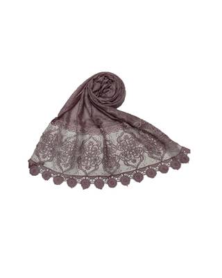 2 Sided Circular Border With Long Fringe's Cotton Diamond Work Design Stole ( Light Purple Size 75 x 185 CM ) 1