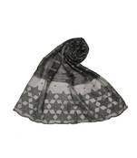 Big Star Design On NetWith Diamonds and Moti Studed Cotton Box Checkered  Scarf ( Dark Green Size 75 x 185 CM )