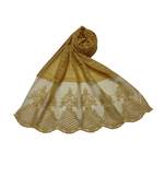 Cotton Lamp Design On Scarf With DiamondsCotton Big Liner Checkered Stole ( Yellow Size 75 x 185 CM )